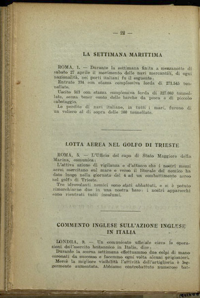 Il diario della nostra guerra : bollettini ufficiali dell'esercito e della marina